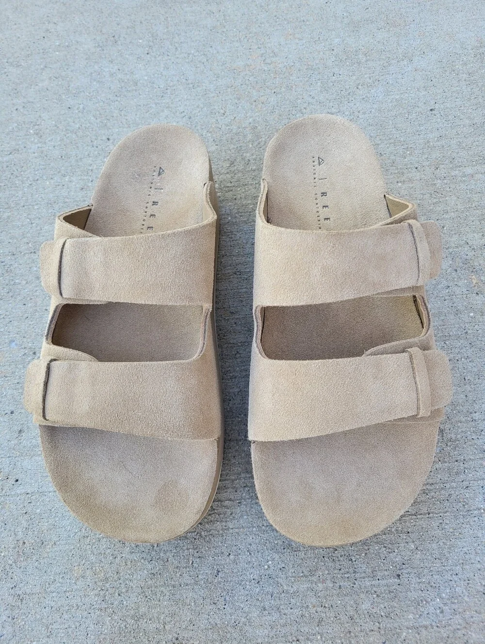 Reef Ojai Gigi Platform Sandals in Starfish Suede Leather Size 9